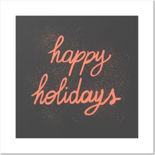 Happy holidays hand lettering Posters and Art